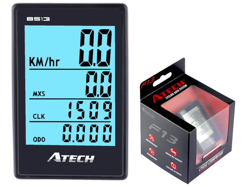 Licznik rowerowy bezprzewodowy ATECH BS13-BV-EL