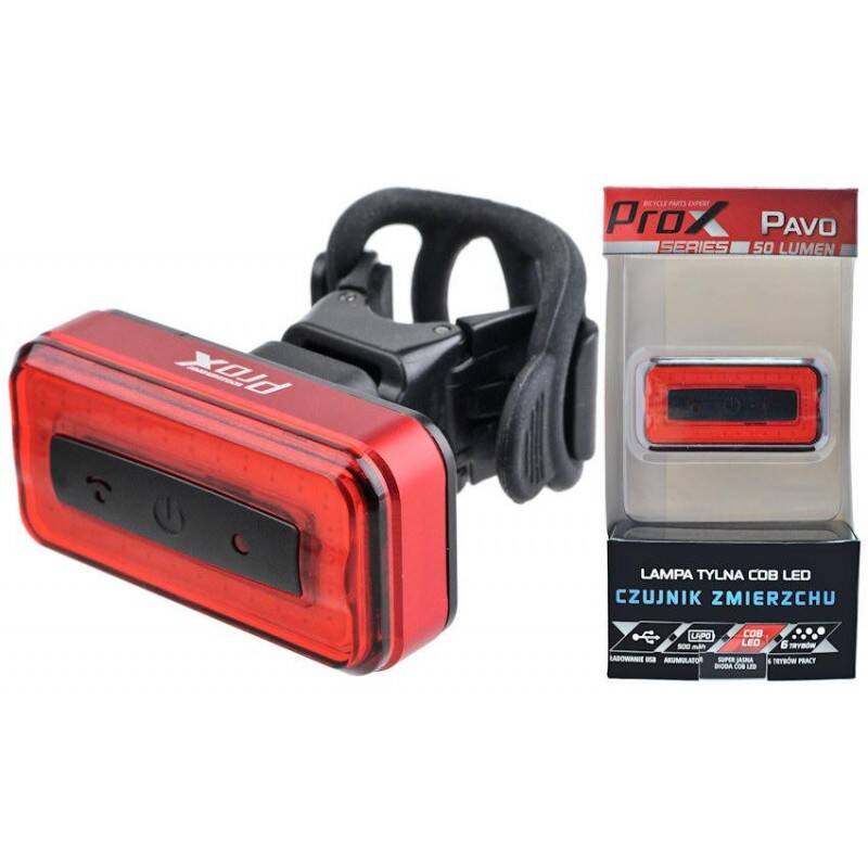 Lampa tył PROX PAVO COB LED USB czujnik zmierzchu