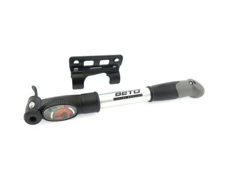 Pompka rowerowa BETO aluminiowa z manometrem